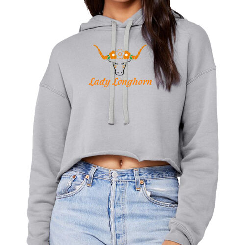 UHS Bella Canvas Lady Longhorn Cropped Hoodie Thumbnail